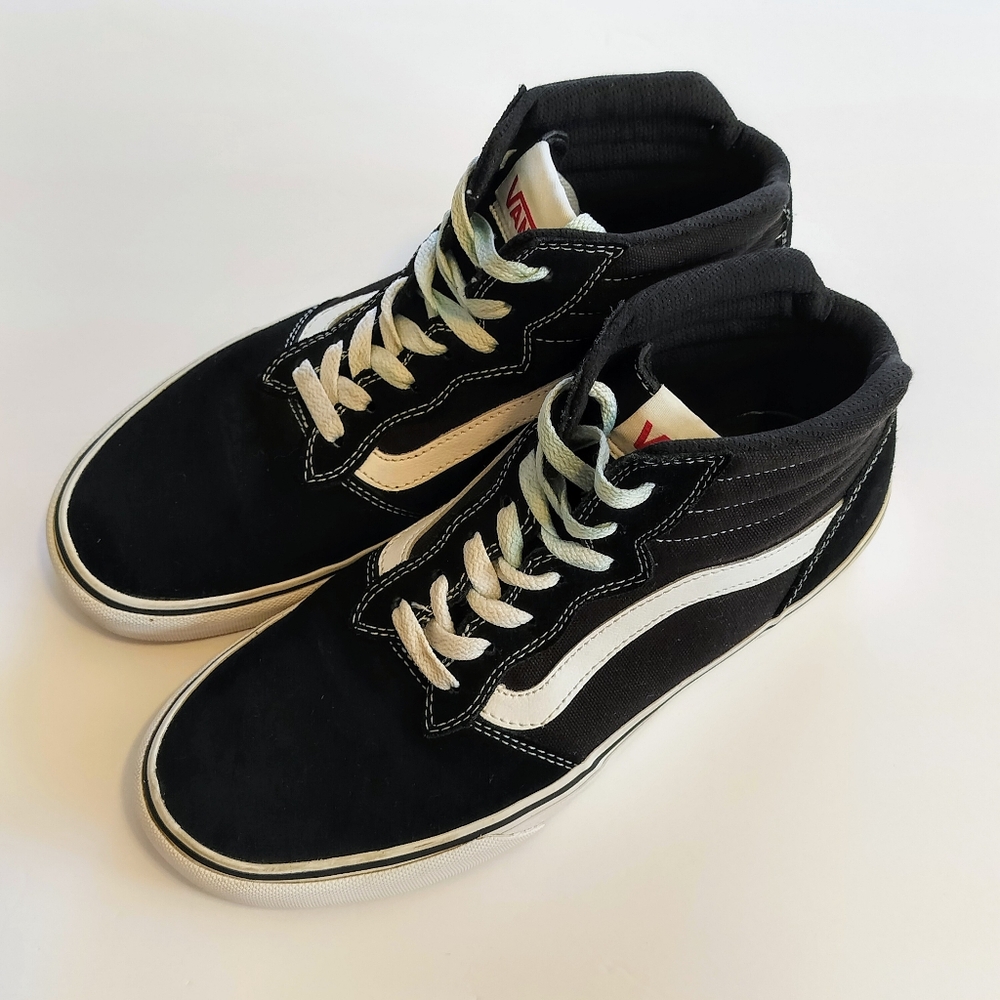 Vans Off The Wall 721454 Sk8 Hi Suede High Top Black Shoes Men's US 8